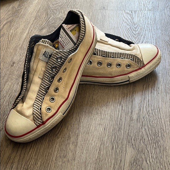 Converse Other - Vintage Converse All Star Double Tongue Sneakers - Cream/Red - Men's US 8